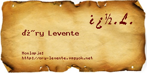 Őry Levente névjegykártya